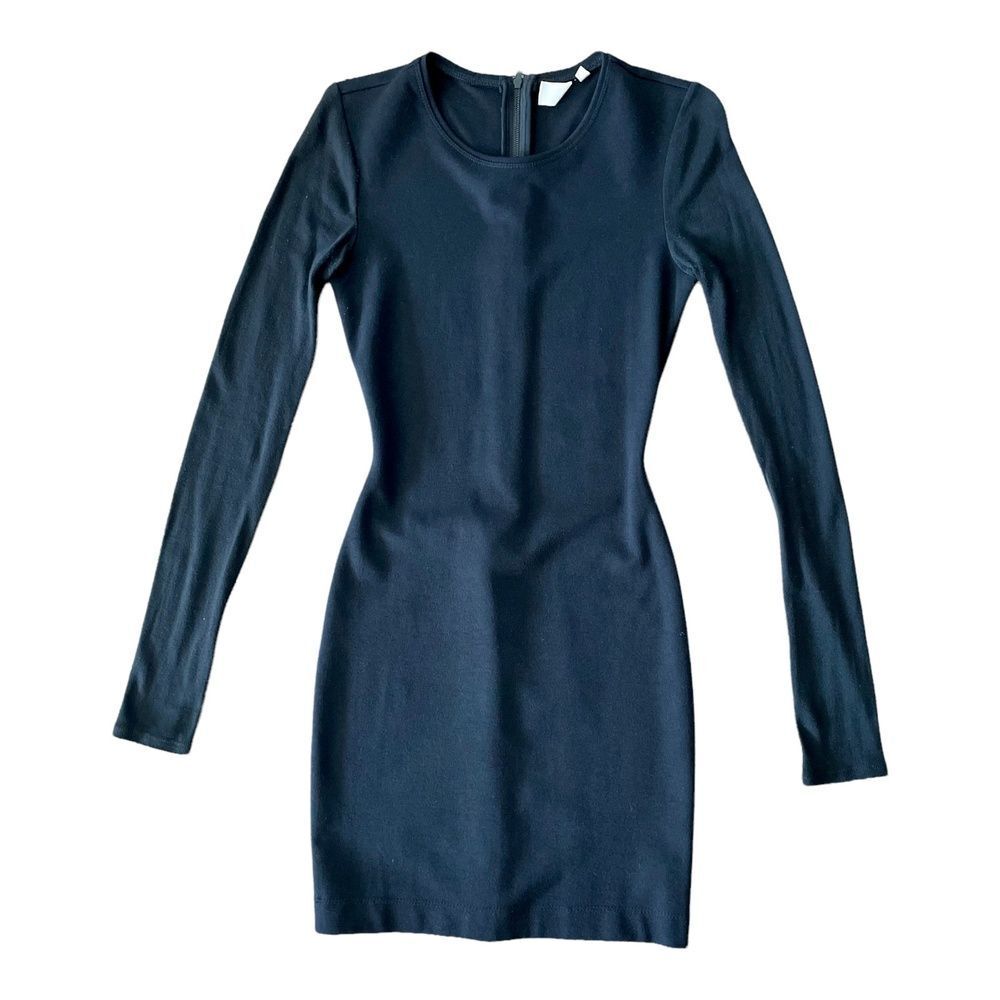 O by Kimberly Ovizt Womens Andras Bodycon Dress Mini Black Long Sleeve Solid XS